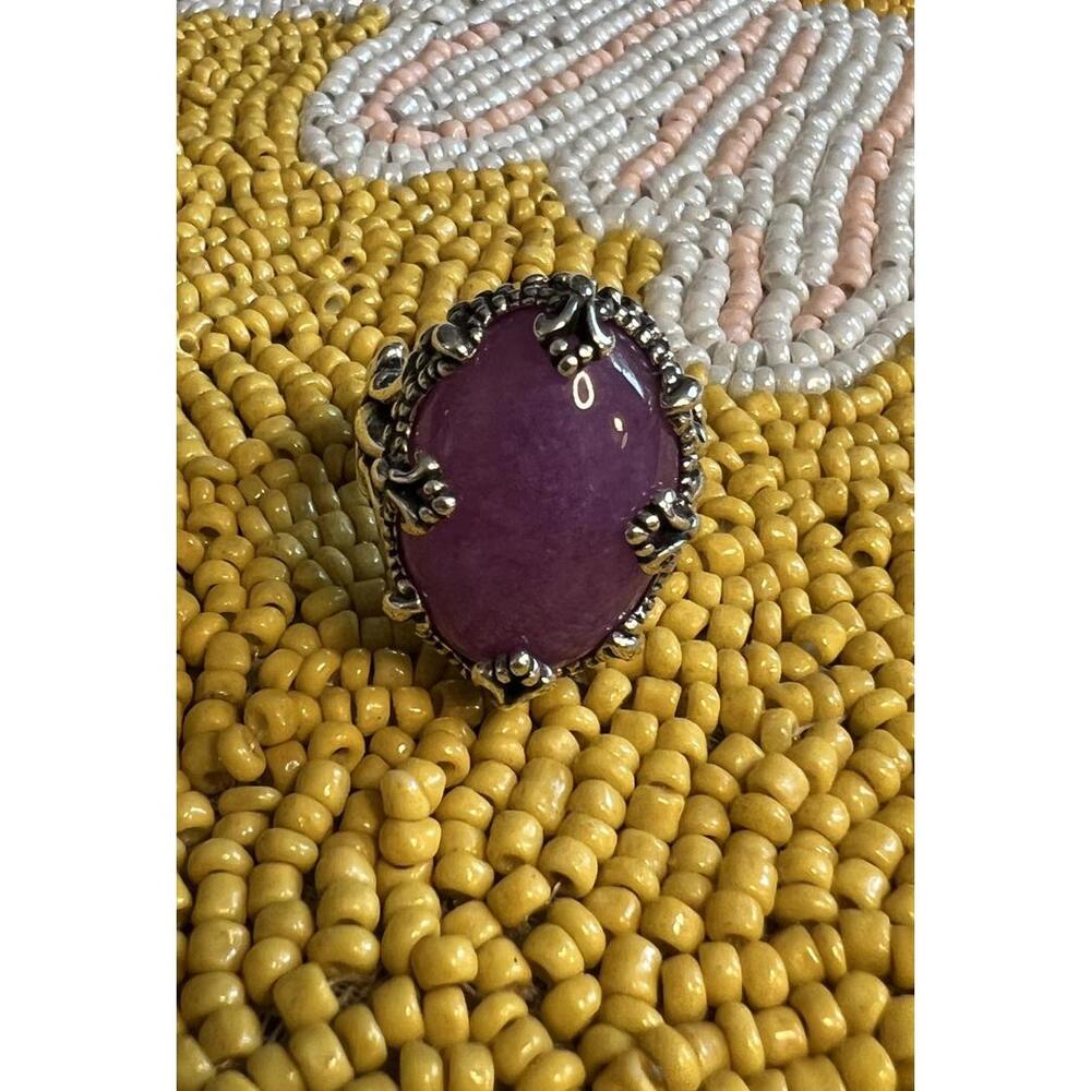 Carolyn Pollack Relios Sterling Silver Oval Charoite Ring Size 9 - Picture 2 of 8